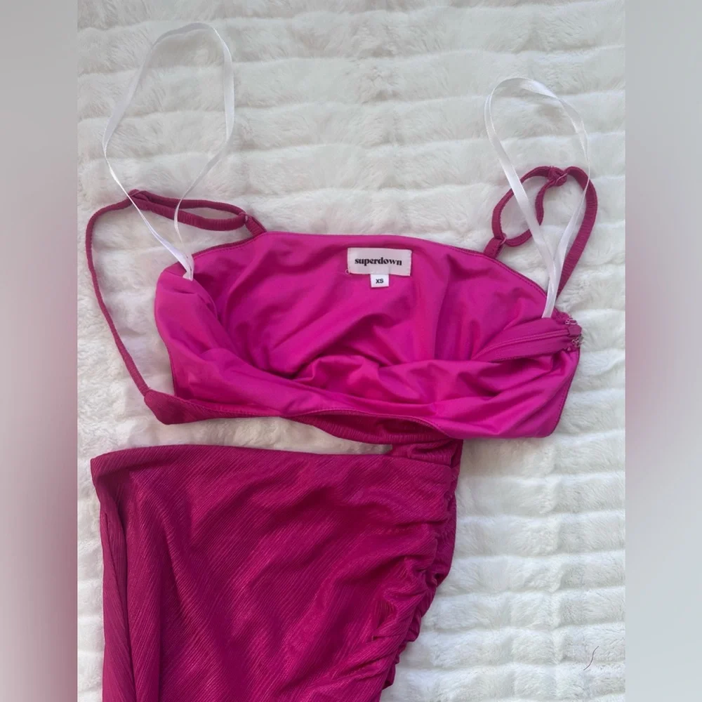 Hot Pink Cut Out Dress - Picture 8 of 12
